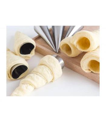 Kornet Kurabiye Şekil Verici - Paslanmaz  Korneo Kalıbı 6 lı