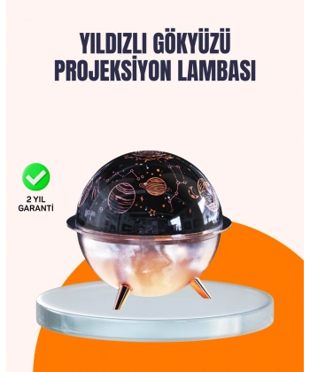 Kozmik Işık Efektli Projeksiyonlu Nemlendirici Gece Işığı