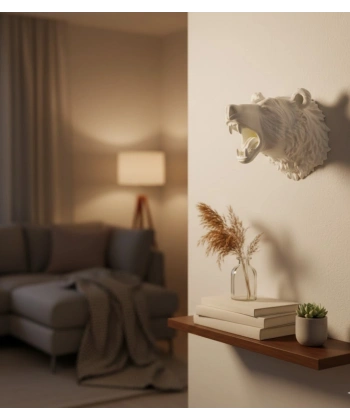 Krem Ayı Figürü Duvar Süsü Asılabilir Hediyelik Dekoratif 25x19 cm