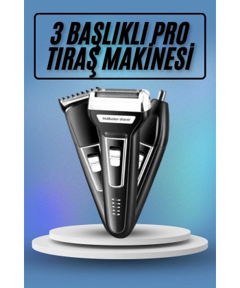 Kulak Burun Kıl Kesme Ense Yanak Tıraş Seti 3 Başlıklı Profesyonel