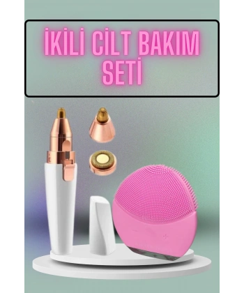 Kulak Burun ve Yüz Epilasyon Aleti ve Yüz Masaj Aleti İkili Cilt Bakım Seti