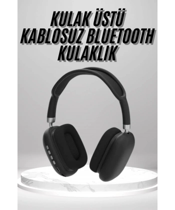 Kulak Üstü Kablosuz Bluetooth Kulaklık Yumuşak Süngerli SD Kart Girişli