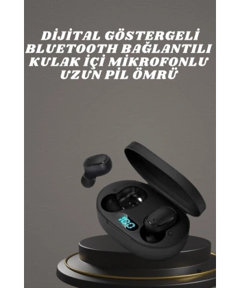 Kulaklık Dijital Göstergeli Bluetooth Bağlantılı Kablosuz Kulak İçi Mikrofonlu Dokunmatik Kontrol