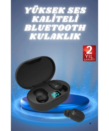 Kulaklık Dijital Göstergeli Bluetooth Bağlantılı Kablosuz Kulak İçi Mikrofonlu Dokunmatik Kontrol