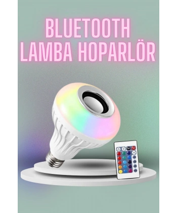 Kumandalı RGB Led Işık Bluetooth Hoparlör Ses Lambası Renkli Ampul
