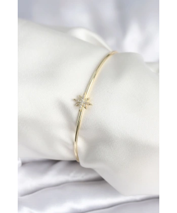 Kutup Yıldızı Figür Pirinç Gold Renk Kadın Bileklik