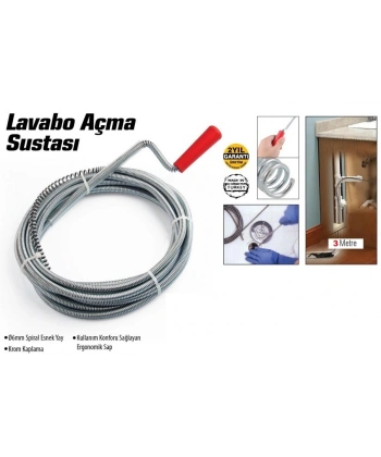 Lavabo Ve Gider Boruları Açacağı - Lavabo Açma Sustası - 3Metre
