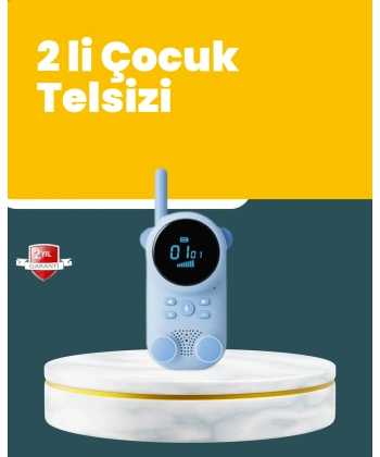 LCD Ekranlı Çocuk Telsizi – İki Yönlü Ses, 1-3 km Çekim Mesafesi