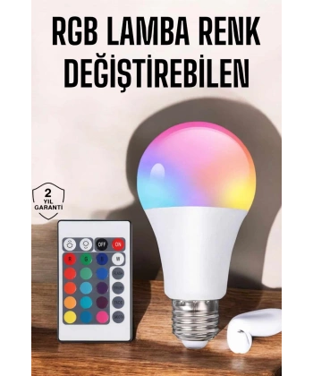 Led Ampul Enerji Dostu RGB Işıklı 100W Led Işık