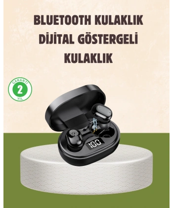 LED Ekranlı Şarjlı Kablosuz Kulak İçi Kulaklık