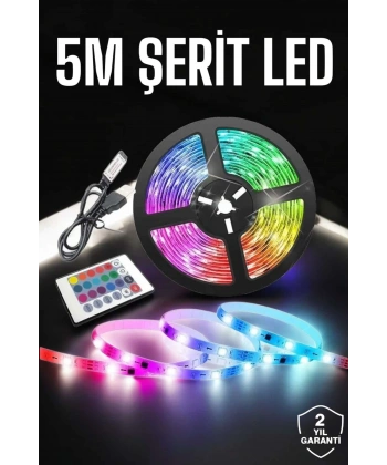 Led Işık 5 Metre Şerit Led RGB Işıklı
