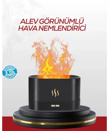 LED Işıklı Buhar Makinesi Alev Efektli Kumandalı Oda Nemlendirici