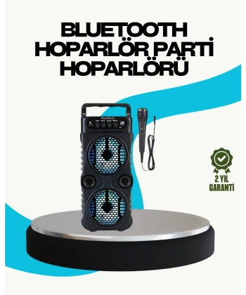 LED Işıklı Kablosuz Hoparlör – Bluetooth, FM Radyolu, Taşınabilir Şarjlı