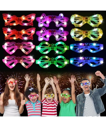 Led Işıklı Karışık 6 Model Yanar Söner Parti Gözlüğü 12 Adet