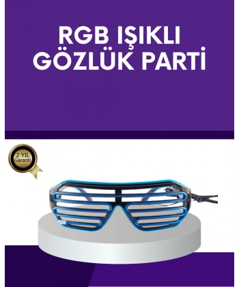 LED Işıklı Parti Gözlüğü Renkli Eğlence Aksesuarı