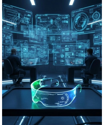 LED Işıklı Rave Gözlüğü 7 Renk 5 Işık Modu Futuristik Tasarım