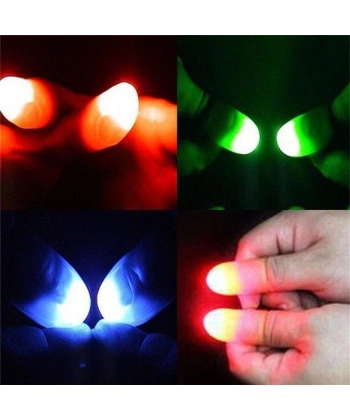 Led Işıklı Renkli Sihirli Parmak Işıklı Parmak Şaka Parmak 1 Adet