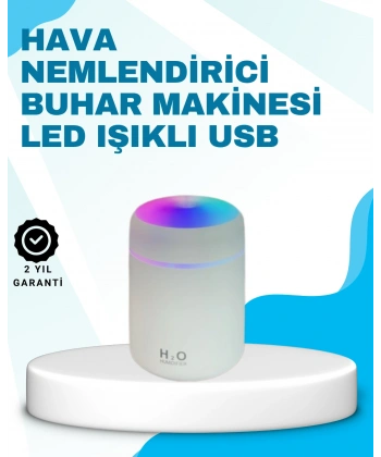 LED Işıklı Sessiz Masaüstü Nemlendirici – 3 Buhar Modu