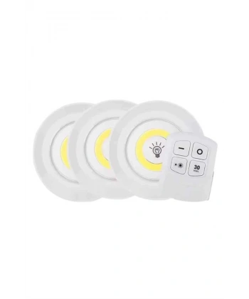 Led Lamba 3lü Uzaktan Kumandalı Yapışkanlı