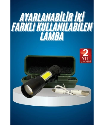 Led Lamba El Feneri Küçük Taşınabilir USB Şarjlı Acil Durum Lambası