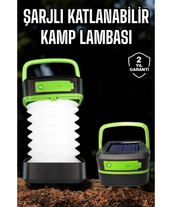 Led Lamba Kamp Lambası Hafif Taşınabilir Şarj Süreli Akordeon El Fenerli
