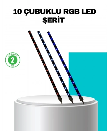 LED Meteor Yağmur Işığı 10 Adet Çubuk Kayan Yıldız Efektli