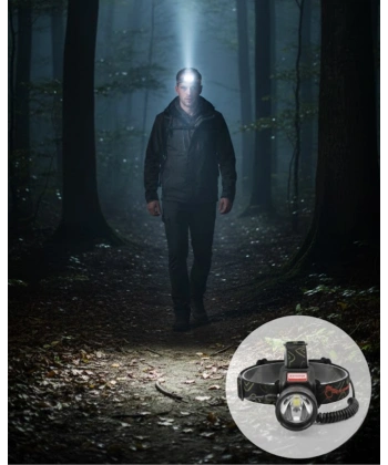 LED Sensörlü Şarjlı Kafa Feneri LCD Ekranlı 30W Güçlü Işık