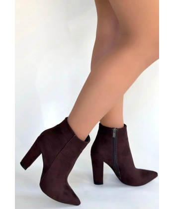 Loora Açık Kahve Süet Topuklu Bot