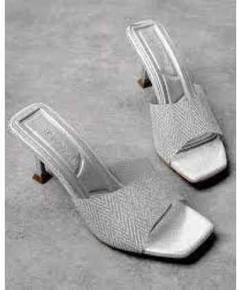 Luart Platin Simli Topuklu Terlik