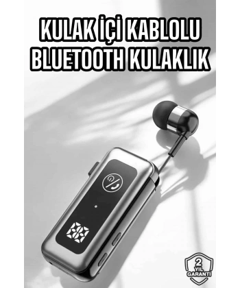 Makaralı Bluetooth Kulaklık Kulak İçi Dijital Göstergeli Yüksek Ses Kaliteli