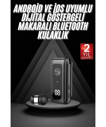 Makaralı Bluetooth Kulaklık Telefon Uyumlu Makaralı TF Kart Girişli Güç Göstergeli