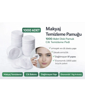 Makyaj Temizleme Pamuğu 1000 Adet Disk Pamuk Cilt Temizleme Pedi