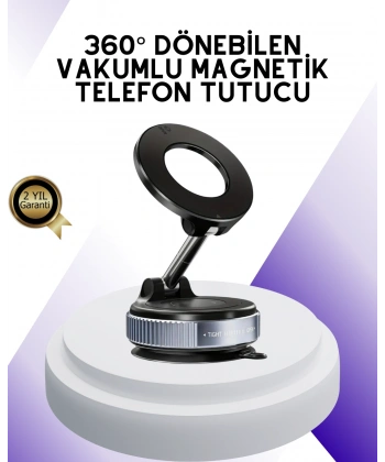 Manyetik Araç Telefon Tutucu 360 Derece Dönebilen Vakumlu Stand