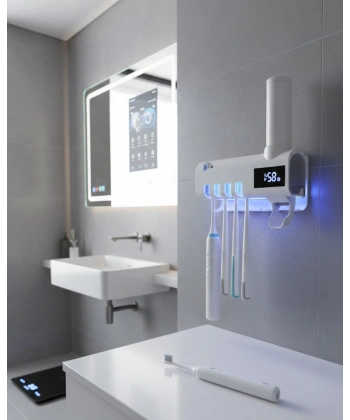 Manyetik Duvar Tipi UV Hijyenik Diş Fırçası Tutucu