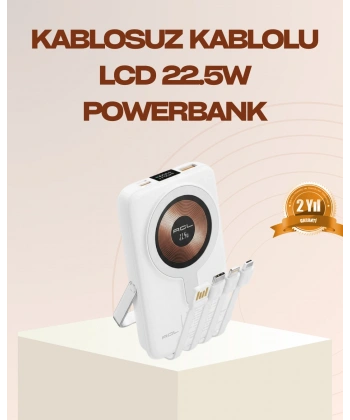 Manyetik Kablosuz Powerbank 22.5W Hızlı Şarj LCD Ekranlı