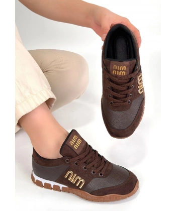 Marje Kahverengi Cilt Bağcıklı Spor Ayakkabı