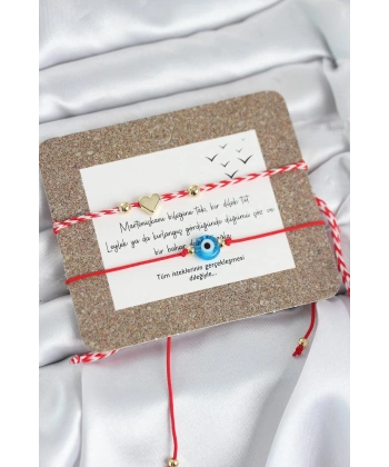 Marteniçka Bileklik 2li Nazar ve Kalp Model