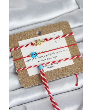 Marteniçka Bileklik 3lü Caretta Caretta ve Nazarlı Model