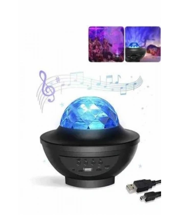 Masa ve Gece Lambası Renkli Projektör Işıklı Disko Topu Bluetooth Hoparlör
