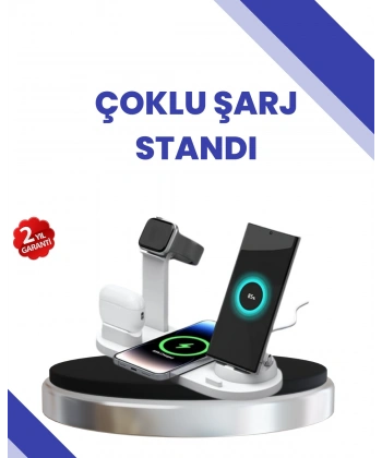 Masaüstü Düzenleyici 4’ü 1 Arada Kablosuz Şarj Aksesuarı