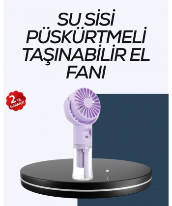 Masaüstü ve Elde Kullanıma Uygun Su Buharlı Şarjlı Fan