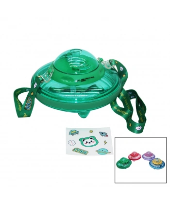 MATARA UFO MODELİ RENKLİ MİKA KRİSTAL SULUK MATARA PİPETLİ TAŞIMA ASKILI 550ML