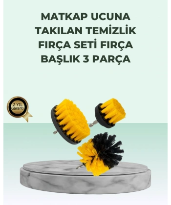 Matkap Uyumlu Temizlik Fırçası Seti 3’lü Çok Amaçlı