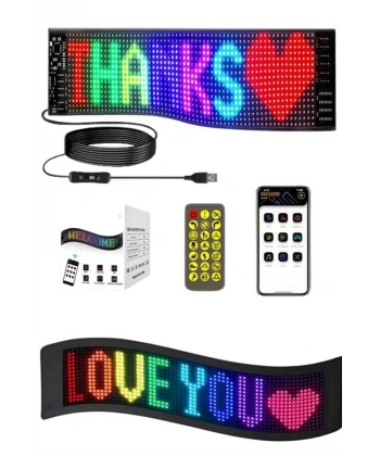 Matrix Led Cama Yapışan Telefon Kontrollü Panel Dijital Ekran Kumandalı