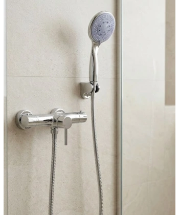 Mavi 4 Fonksiyonlu El Duşu Başlığı Seti Spiral Hortum ve Duş Askısı