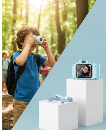 Mavi Mini HD Video Kamera Fotoğraf Çekimli Şarj Edilebilir Bataryalı Dijital Kayıt Cihazı