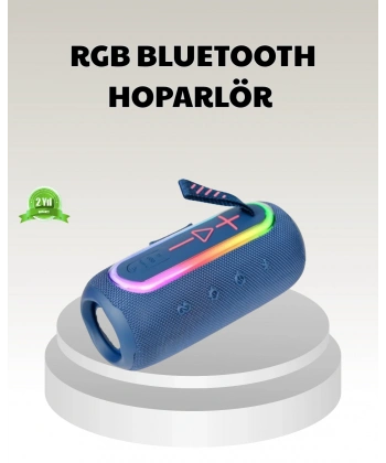 Mavi Taşınabilir Bluetooth Hoparlör Kompakt Tasarım ve Güçlü Ses