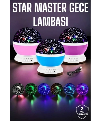 Mavi ve Mor Işıklı Projeksiyon Lambası