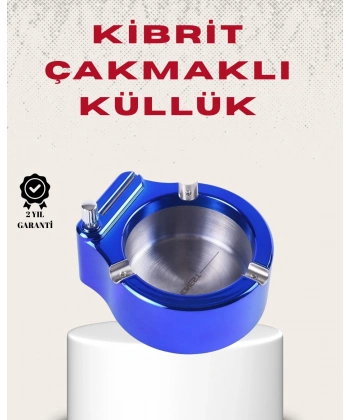 Metal Küllük ve Çakmak Seti Yuvarlak Modern Tasarım