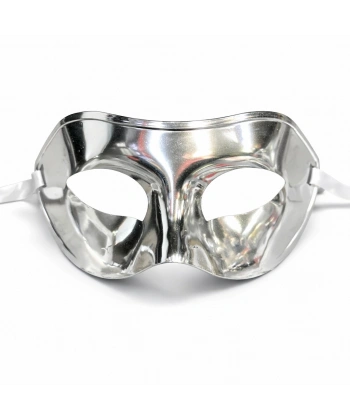 Metalize Parlak Parti Maskesi Gümüş Renk 16x7 cm